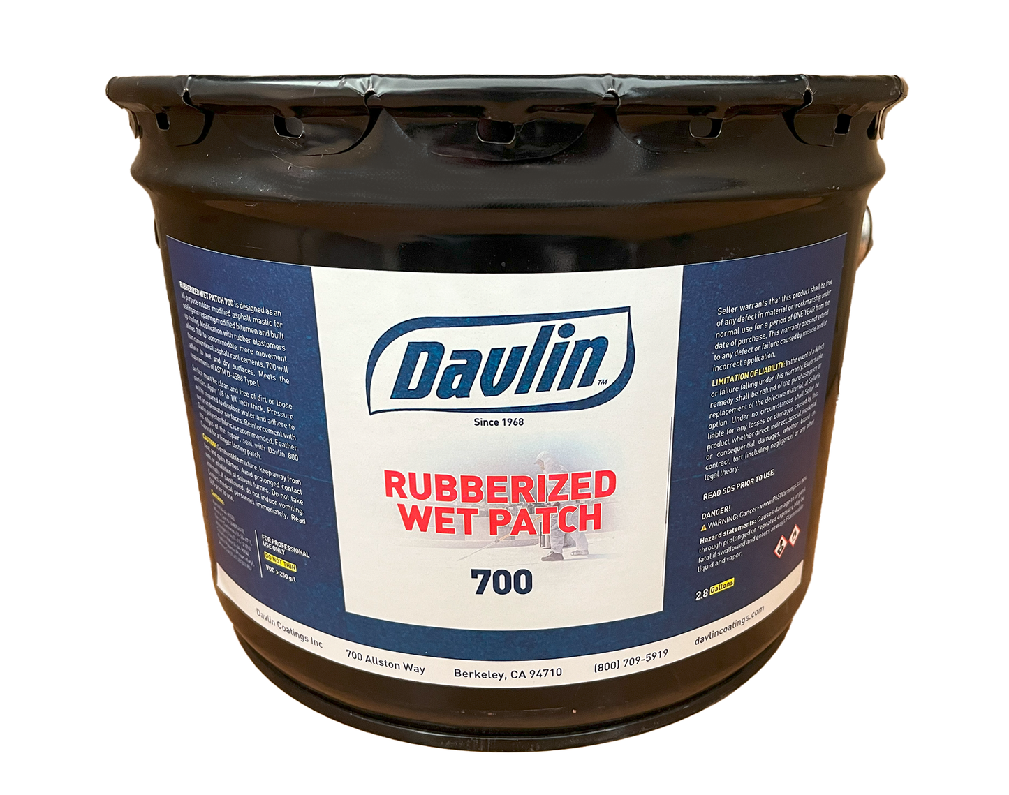 Mastic Roof Sealant 2.8 gal - Rubberized Wet Patch Roof Leak Repair Sealant