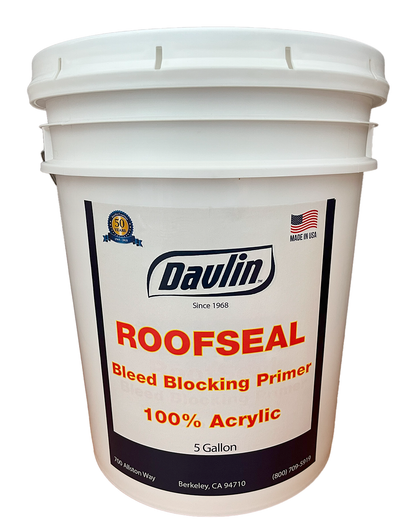 Roof Sealant - Roof Primer - Roofseal Bleed Blocking Primer - 5 Gal - 100% Acrylic - Free Shipping - Free Sample