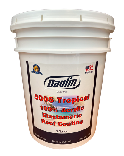 Tropical Roof Coating - 5 gal - Elastomeric Roof Coating - 500S - Free Shipping - Free Sample