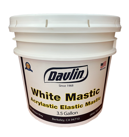 White Mastic - 3.5 Gal - Acrylic Elastic Mastic 810 - Free Shipping - Free Sample