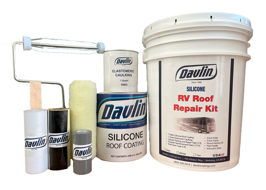 RV Roof Repair Kit (Silicone Top Coat) - RV Roof Patch Kit