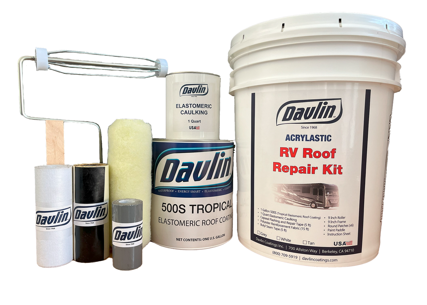 RV Roof Repair Kit (Acrylastic Top Coat) - RV Roof Patch Kit - Free Shipping