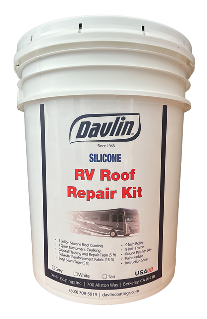 RV Roof Repair Kit (Silicone Top Coat) - RV Roof Patch Kit - Free Shipping